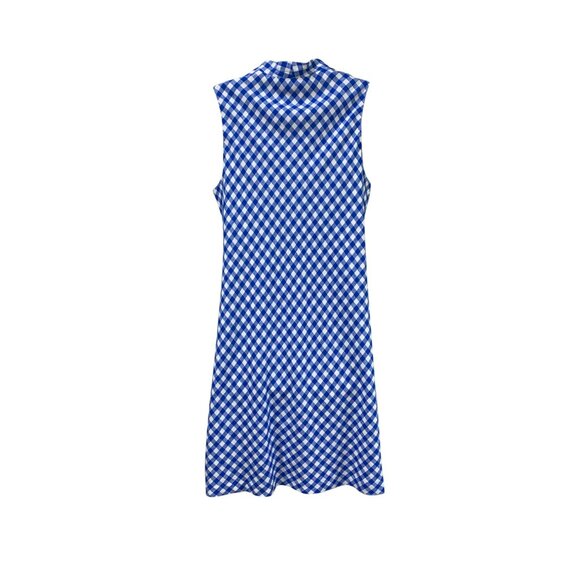 Tommy Bahama Gingham Blue & White Sleeveless Bonita Check Linen Dress M/M - Picture 3 of 10